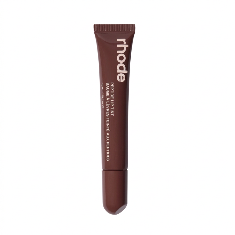 Rhodes Peptide Lip Tint in Espresso deep chocolate brown tube on white background